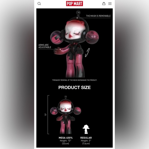 Limited Edition Pop Mart Mega SKULLPANDA 400% Red Crystal - Picture 6 of 6
